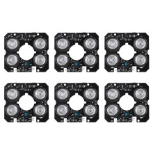 6X 4 Array IR Led Spot Light Infrared 4x IR LED Board for CCTV Cameras Night Vision (52mm Diameter)