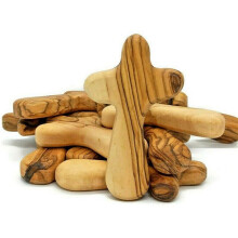 50PCS Small Olive Wood Crosses, Holding Crosses Portable Prayer Crosses