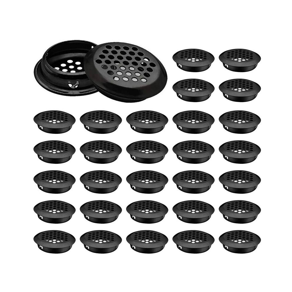 Air Vent Louver, 100Pcs 35Mm Stainless Steel Round Mesh Hole Circular Soffit Vent For Wardrobe Drawer Bookcase Kitchen 4712163786771