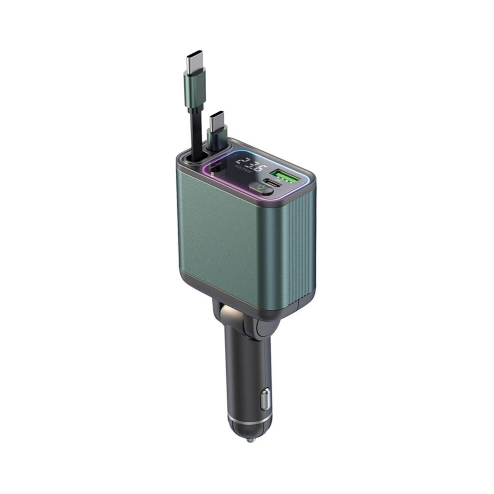 Car Charger 90W 4 In 1 Fast Charge Car Phone Charger With Retractable Cable Usb Type C Port Car Charger Adapter 4711095949155