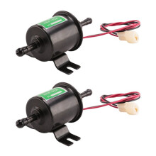 2 Pcs Universal 12V Heavy Duty Electric Fuel Pump Petrol Inline Fuel Pump Gasoline Transfer Pump 12 Volts HEP-02A