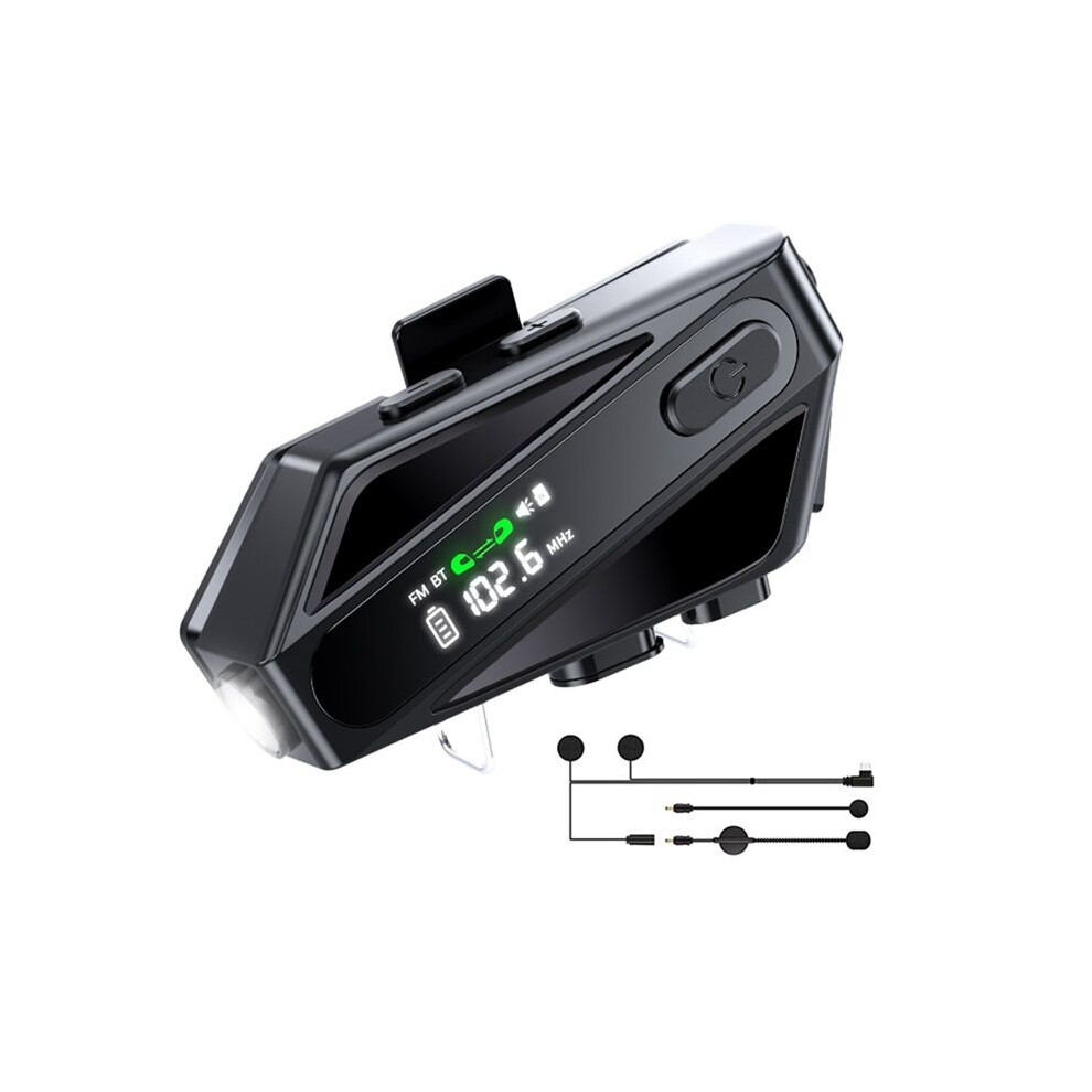 Motorcycle Helmet Headset With 2 Type Mics, Intercom/Hands-Free Call/Music/Waterproof/Noise Cancellation 4713277633623