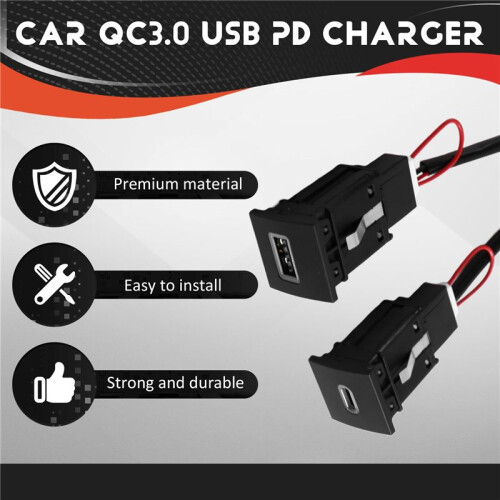 Autoladeraansluiting USB-Stroomadapter QC3.0 USB PD-Laderinterfaceaansluiting voor   6  5 MK5  06-12 1
