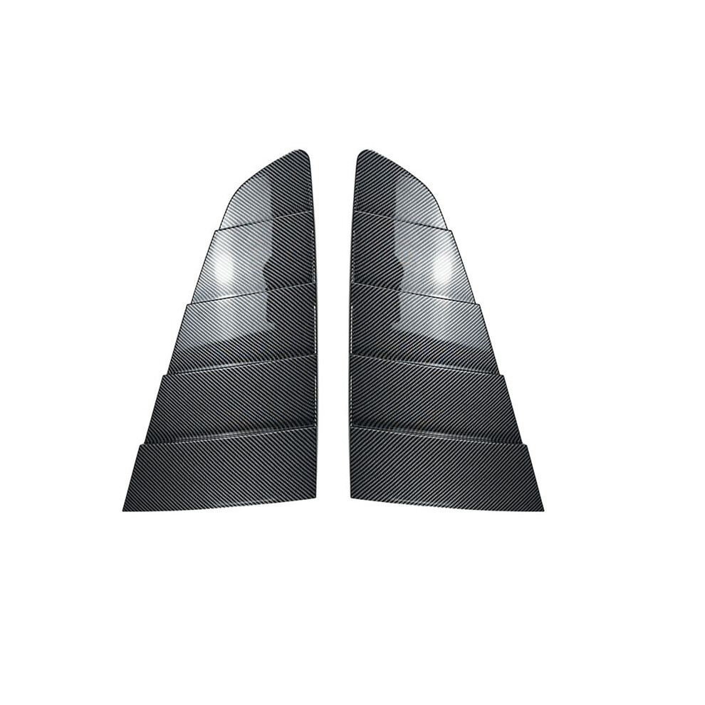 Car Rear Triangular Window Louvers Shutters Blinds Cover Trim For Mustang Mk6 2015-2023 Carbon Fiber 6032472314143