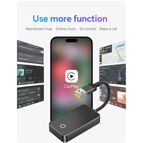 C3 Adattatore Wireless CarPlay Android Auto 2 In 1 Compatibile con Veicoli con CarPlay Cablato e Android Auto 1