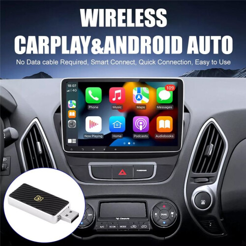 Adattatore USB Wireless CarPlay per Android Auto Plug  Converte Cablato 1