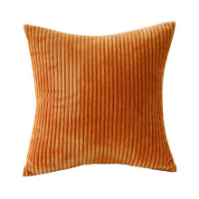 Corduroy Pillow Cover 45x45cm Square Soft Comfortable-Orange