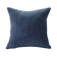 Corduroy Pillow Cover 45x45cm Square Sofa Office-Navy Blue