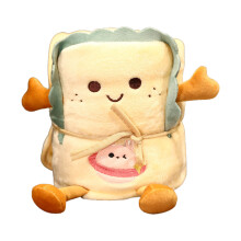 Soft Warm Flannel Cute Bread Toast Blankets Lovely-90x115CM B