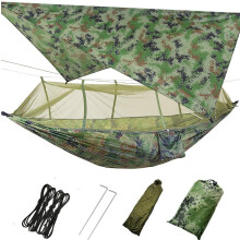 3-i-1 udendørs eventyrsæt, åndbart myggenet og multifunktionel teltpresenning, let og nem montering til camping, vandreture, fiskeri (camouflage)