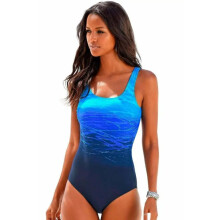 Eendelig badpak voor dames, sneldrogend sportief badpak met racerback en buikcorrigerend design, volledig bedekkend badpak met verstelbare bandjes.