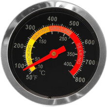 Stilvolles Thermometer für Holzkohlegrills und Smoker, wasserdichte Edelstahloberfläche für präzise Temperaturkontrolle, leicht ablesbar und