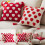Heart Tufted Tassel Pillowcase Cotton-White red heart 6