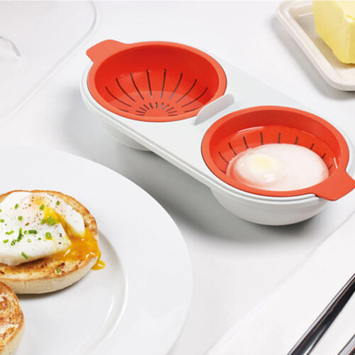 Time-Saving Microwave Egg Maker, Nutrient-Preserving Cooking Ware For Fluffy Eggs, Compact Size Orange Edible Silicone Poacher 1