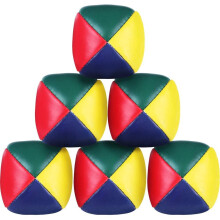 Professional Juggling Balls, Multicolor Vinyl Shells, No-Bounce Construction for Smooth Practice, Solid Construction Soft Juggler Balls for Beginners