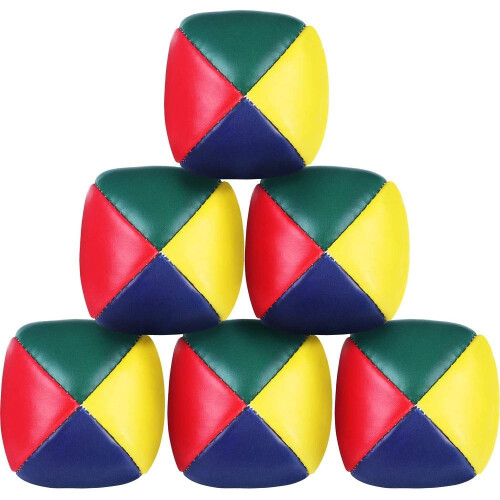 Professional Juggling Balls, Multicolor Vinyl Shells, No-Bounce Construction for Smooth Practice, Solid Construction Soft Juggler Balls for Beginners