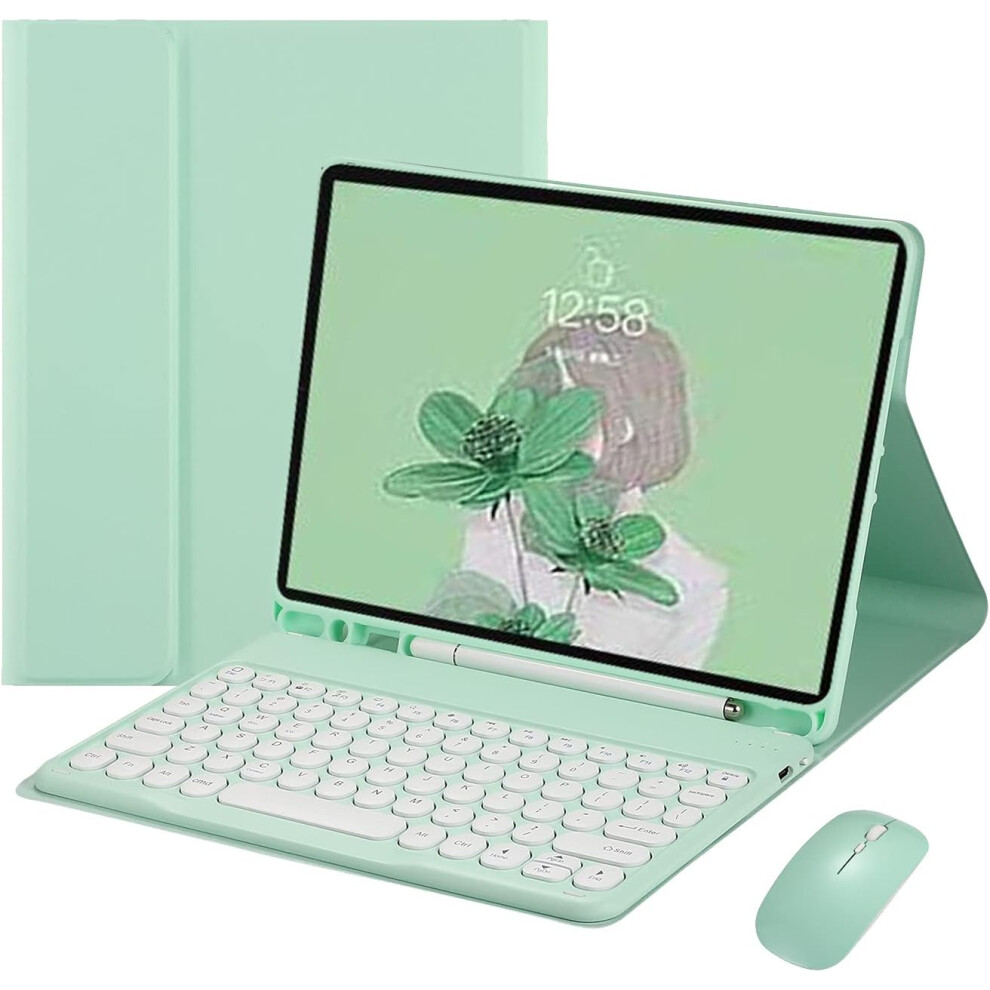 Round Keycap Keyboard Case With Backlit Wireless Touchpad For Ipad Pro 10.5 Inch, Magnetic Separate Design For Windows, Android, Ios Devices 9405630309751