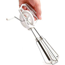 Manual Egg Blender Stainless Steel, Ergonomic Design Non-Slip Comfortable Grip Handle, High-Efficiency Performance Double Wheel Mixing, Easy To Clean