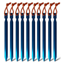 Outdoor Tent Stakes, Ultralight 7075 Aluminum Tri-Beam Tent Pegs, Essential Portable Tent Accessories for Camping, Beach, Awnings, Gardening (Compact