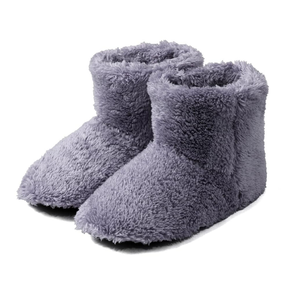 Heated Foot Warmer With Rechargeable USB Electric Heating, Carbon Fiber Heating Element Plush Textile Upper Multi-Density Cushioned Insole Fleece