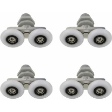 Roulettes de porte de douche en plastique chromé, conception à double papillon pour une durabilité et une praticité accrues, coulissement
