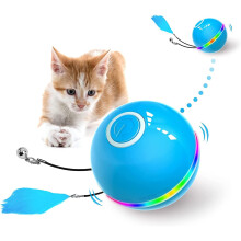 Kjæledyrunderholdningssystem, interaktiv katt-/hundeleke med LED-lys, smart interaktiv ball, automatisk retningsskifte, ideell gave til mentale