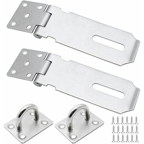 Durable Construction Hasp Lock, Heavy Duty Padlock Clasp For Garages, Tool Boxes, Pet Gates