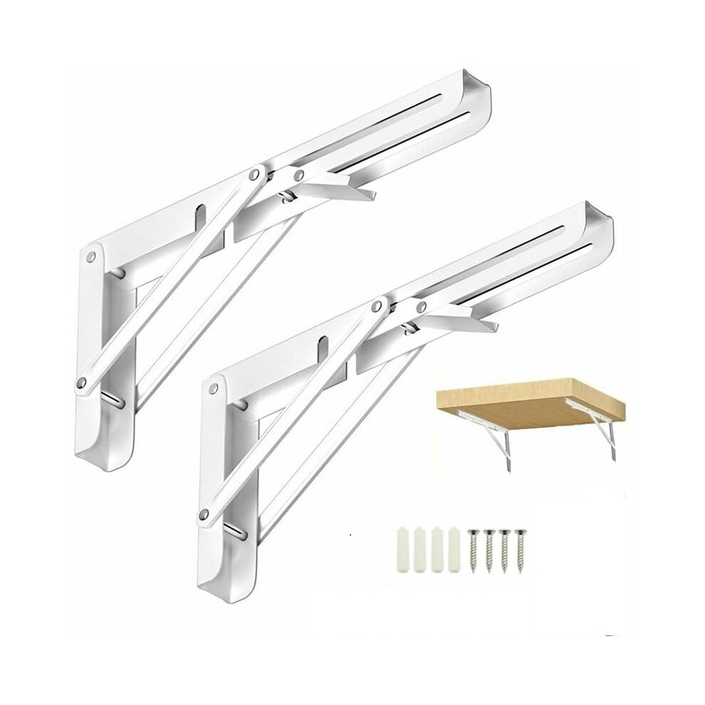 Folding Shelf Brackets Heavy Duty, Triangle Shelf Bracket For Wall Mounted Standing Shelf Brackets, Space Saver With Sturdy Construction, Easy 9405630342994