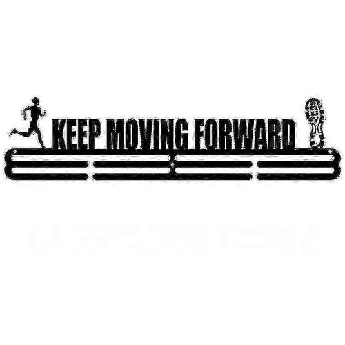 (KEEP MOVING FORWARD) Medal Holder Display Hanger Rack Medals Black