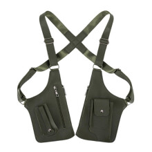 (Military Green) Men's Anti-Theft Crossbody Bag - Adjustable Shoulder Strap Waterproof Leather Underarm Backpack with Hidden Pocket
