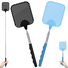 AYESY Extendable Fly Swatter, 2 Pack Strong Manual Fly Swat Pest Telescopic Stainless Steel Handle Adjustable 26.5cm to 73cm Heavy Duty Flyswat for I