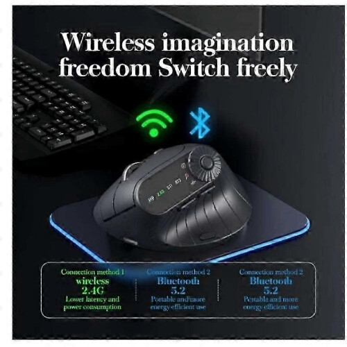 (Beige)Saker Ergonomic Triple,Ergonomic Vertical Mouse: Tri-Mode Wireless, Rechargeable 2