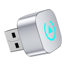 (Silver) 2-in-1 Wireless CarPlay Adapter for iPhone Androids, Mini Smart Car Dongle Converter for Android Auto & Apple CarPlay
