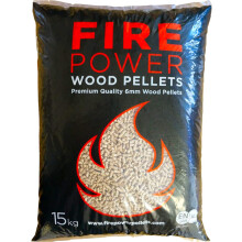 Firepower 15kg Premium Wood Pellets for Pizza Oven, Smoker, BBQ & Grill - High Heat Cooking Fuel - Easy-Light, Low Moisture, Softwood Pellets for Nin