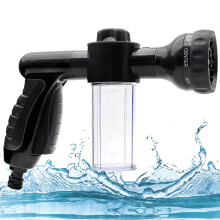 Garden Foam Spray Gun, 8 Patterens Adjustable Foam Garden Sprayer With Soap Dispenser, High-Pressure Hose Attachment with Reservoir for Lawn/Garden W