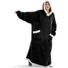 Übergroßer, tragbarer Decken-Hoodie für Damen/Kinder/Herren, einzigartiges, innovatives Design, Sherpa-Fleece-Decke mit gerippten Bündchen und