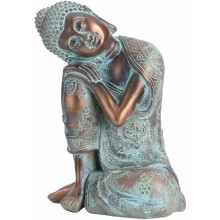 Spirituelle Zen-Dekoration, exquisite Buddha-Statue für Meditationsräume, Kunst für Yoga-Räume, Kunstharz in Bronzefarbe, schafft eine ruhige und