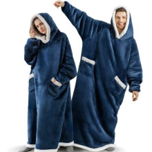 Tragbarer Decken-Hoodie mit sechseckiger Tasche, aus weichem Sherpa-Fleece für ultimativen Komfort, ideales Geschenk für jeden Anlass