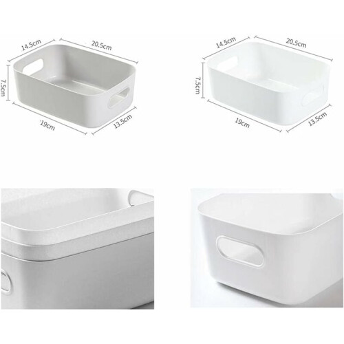 Multipurpose Use, Quality Plastic Material Home Office Organiser With Rounded Handle Design, Stackable Bins For Easy Transport In Kitchen Pantry 1