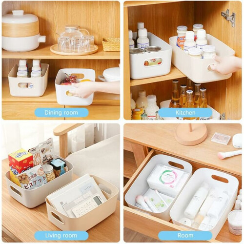 Bathroom Organizers, Stackable Bins With Rounded Handle Design, Quality Plastic Material Storage Baskets For Easy Transport, Versatile Storage In 2