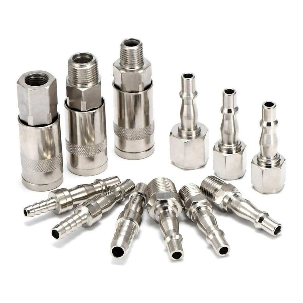 Flexible Hose Barb Union, Corrosion Resistant Ductility Stainless Steel Hose Barb Fitting For Quick Air Tool Changes 9463374754350