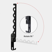Folding Laundry Organizer, Retractable Wall-Mounted Coat Hanger, Foldable Laundry Room Rack, Perfect For Small Spaces And Indoor Outdoor Use, Black