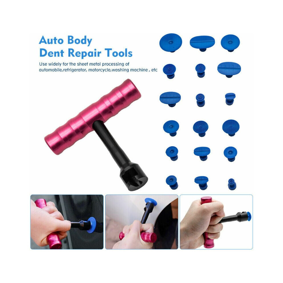 Self-Repair Capability At Your Fingertips, 18Pcs Glue Tabs & Sliding Hammer For Efficient Dent Removal Without Paint Damage 9358999433080