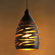 Retro-Design, mattschwarzer Kronleuchter mit Hohlprofilen, Pendelleuchte im Industriestil mit moderner LED-Technologie für Küche, Flur und