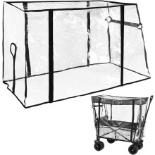 Collapsible Wagon Rain Cover Folding Wagon Rain Cover Clear Collapsible Garden Camping Trolley Cart Cover for Camping, Garden, and Storage (Trolley N