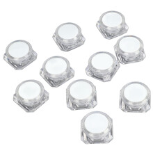 10 pezzi di barattoli cosmetici in plastica trasparente a forma di diamante, diametro 2,5 cm