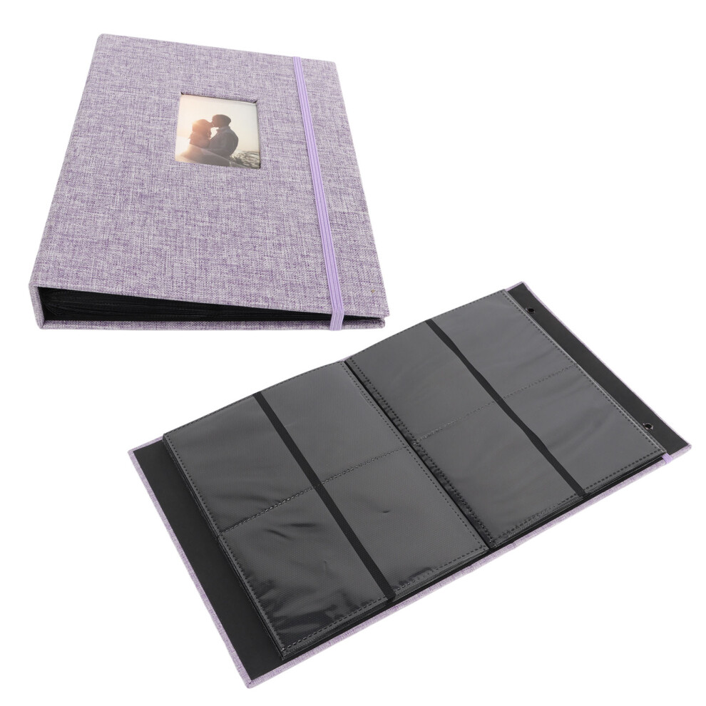 Mini 3In Cotton Hemp Photo Album 26 Pages 208 Pockets Purple 9361371054681