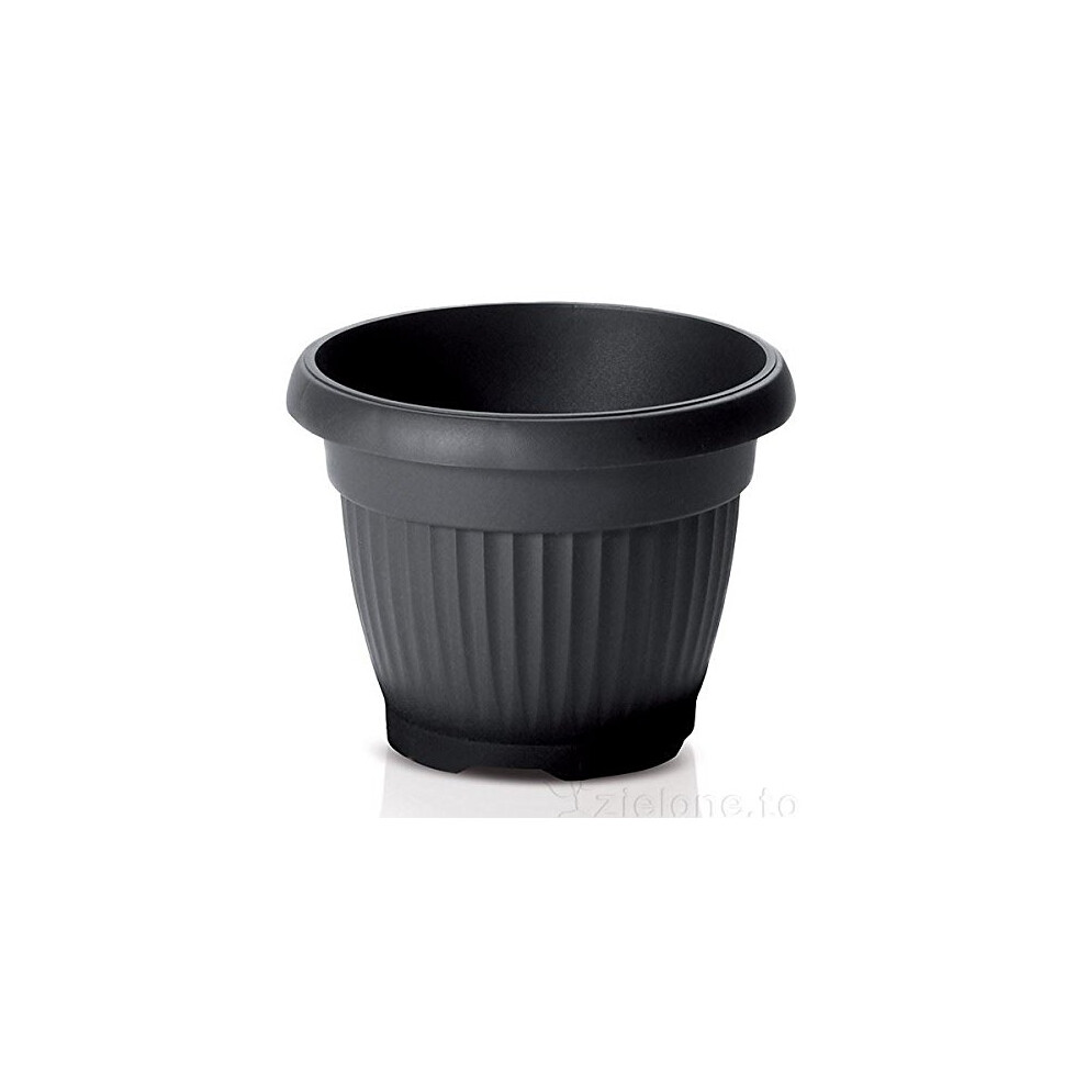 Prosperplast Prosper Plast Corinthian Style Round Planter/Flower Pot (40Cm, ) Black