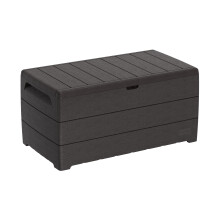 Duramax Cedargrain Durabox 416 Litre/ 110 Gallons, Outdoor Plastic Deck Box and Garden Furniture Organizer, Woodgrain Texture, Lockable Plastic Cushi
