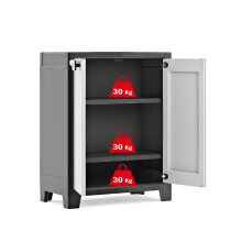 Kis Titan Water Resistant Low Plastic Cupboard - Garden Storage Box Outdoor Locker